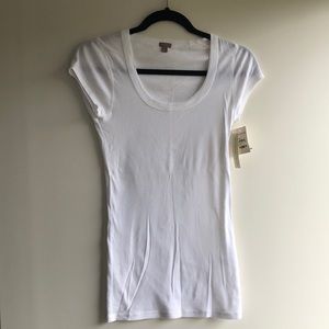 NWT  Halogen white scoop neck size small